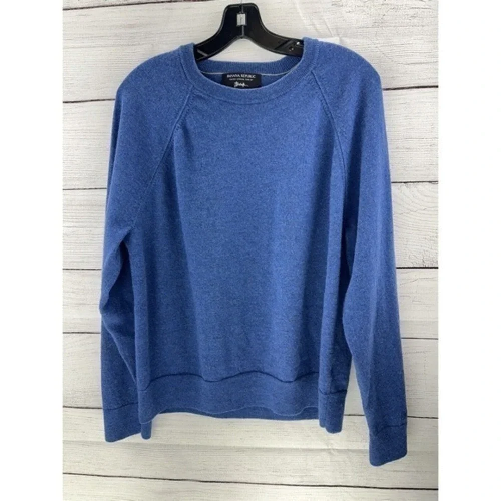 Banana Republic Sweater Blue X-Large Italian Merino Yarn By Baruffa Soft‎ Touch
